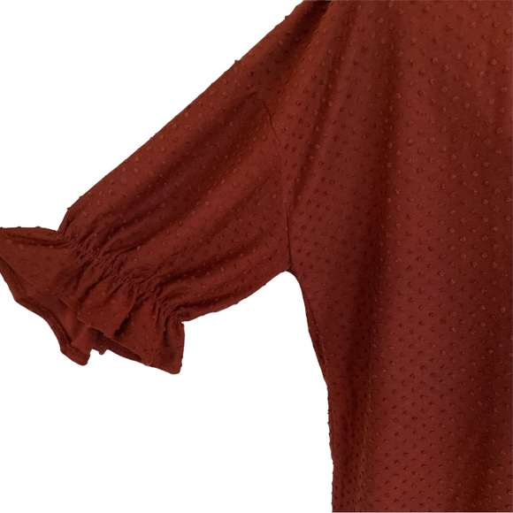 Madewell Texture & Thread Clip Dot Ruffle Top - L - Picture 5 of 15